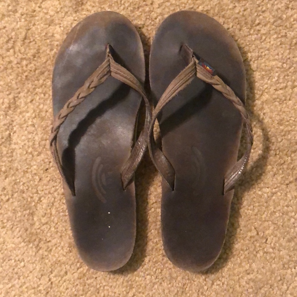 Women’s Braided Rainbow Flip Flops